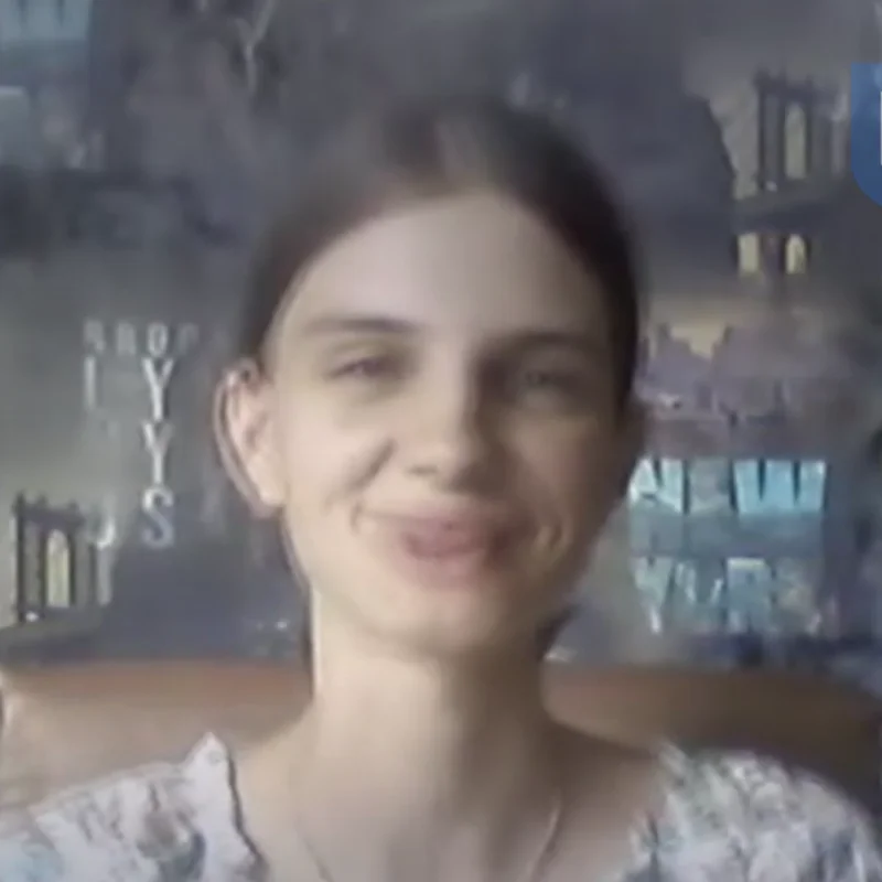 Iryna B. in her recorded testimonial