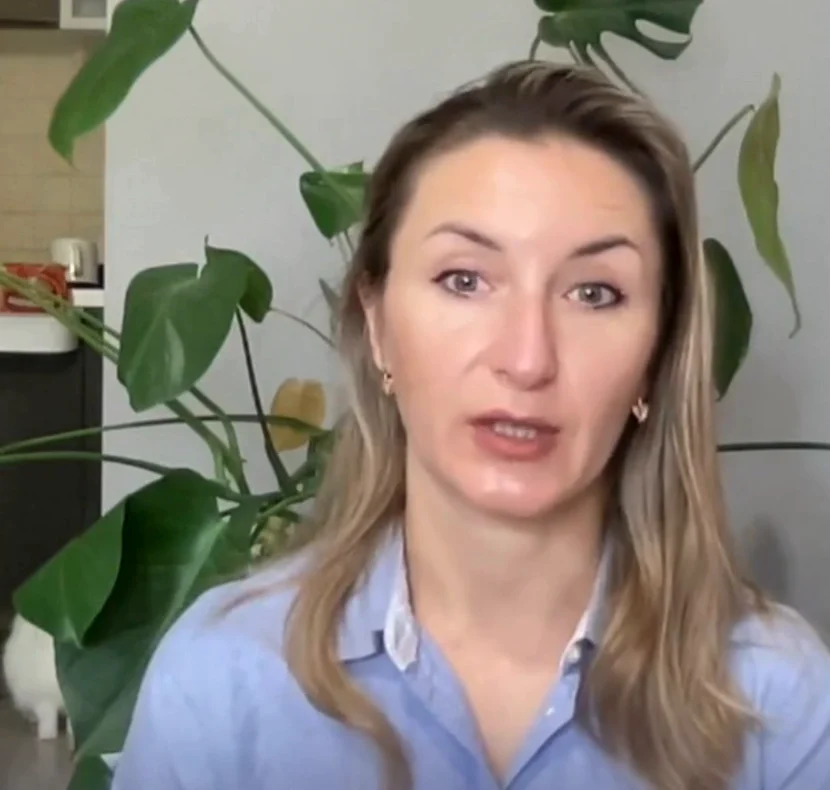 Tatyana Melnychenko, a mentor and career coach, on a video call.