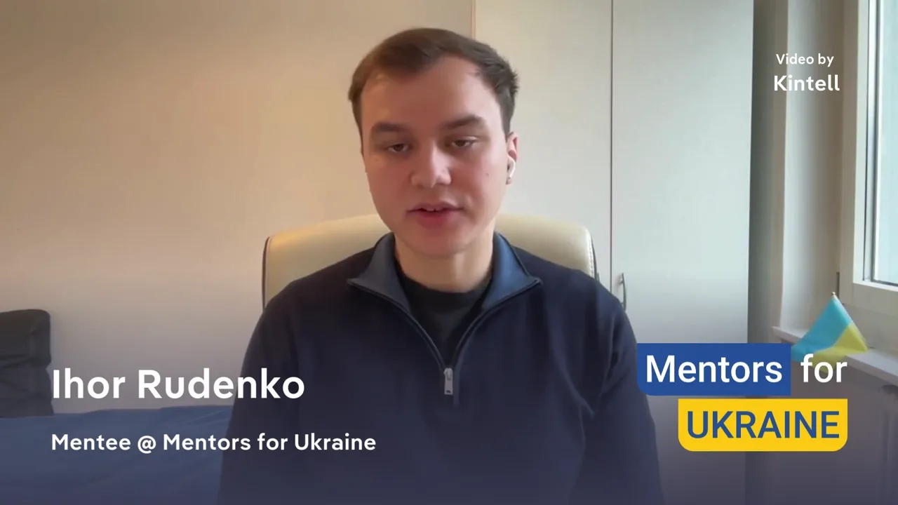 Ihor Rudenko, Mentee, in a still from the TEEI Mentorship programme film.