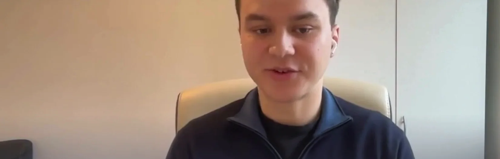 Ihor Rudenko, a mentee, during a one-to-one video session