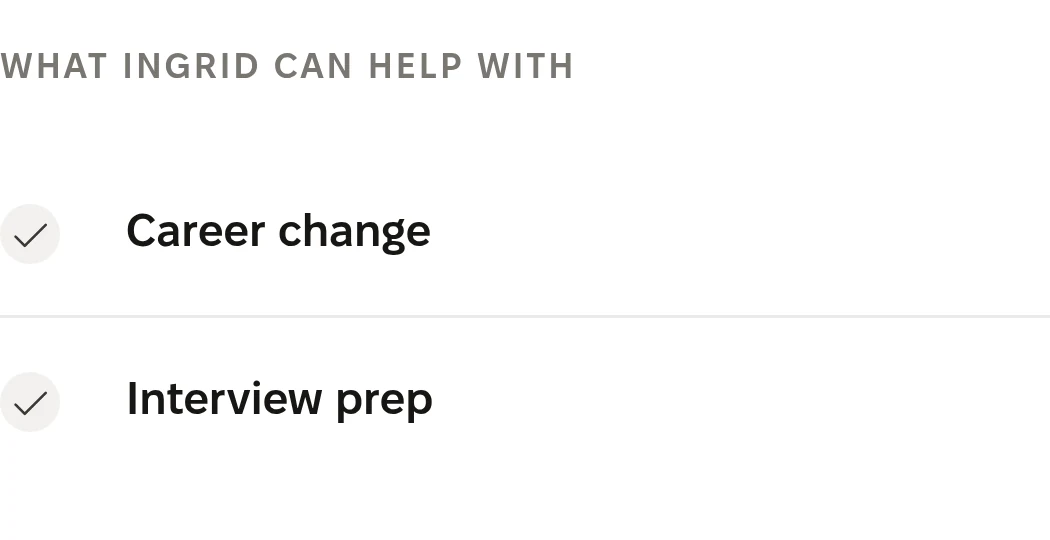 The profile section on what the mentor can help with