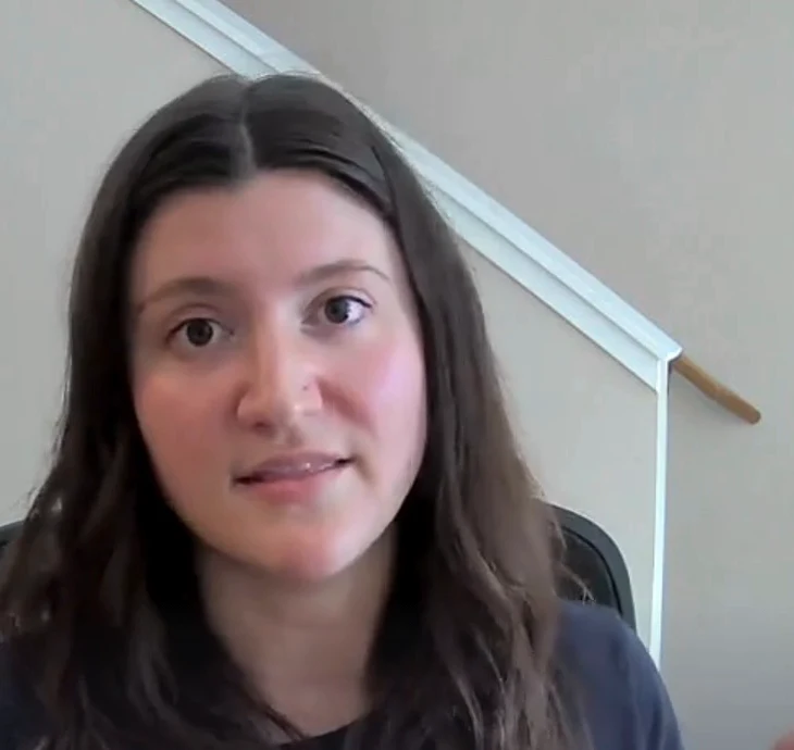 Dana A., a mentor, speaking on a video call from her home